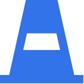 Blue logo of a gravity base.