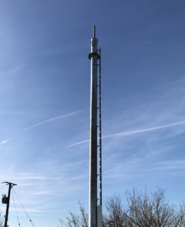 A large monopole erected by Polar Telecommunications.
