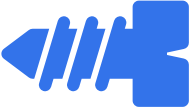 Blue logo of a screw.