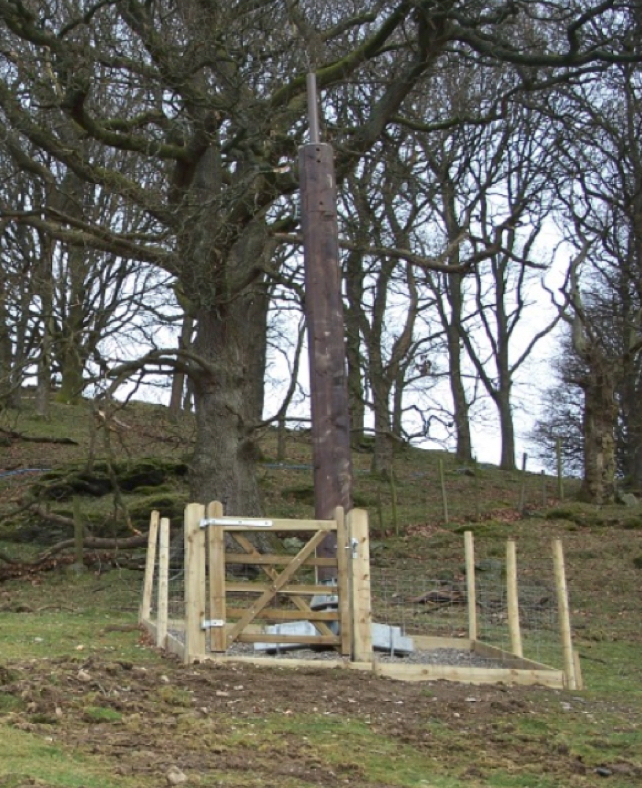 A timber clad hop site system.